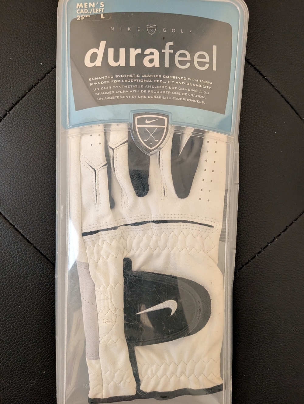 Nike White and Black Durafeel Men's Left-Hand Golf Glove